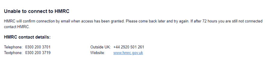 HMRC MTD error message